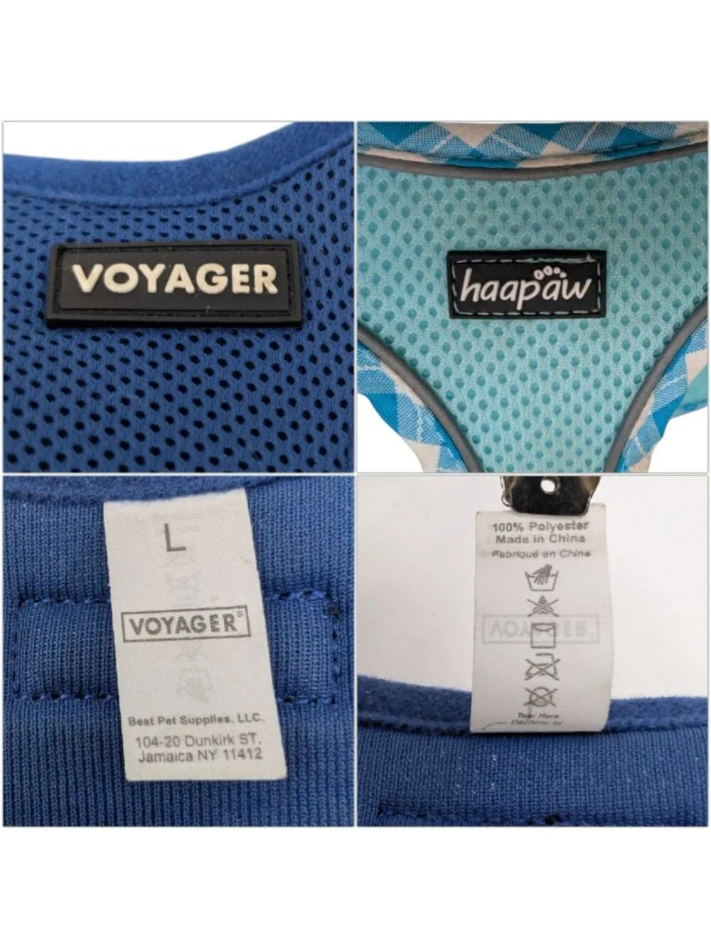 Dog Harness Training Clicker LOT OF 3 Blue Voyager Haapaw Sizes M / L